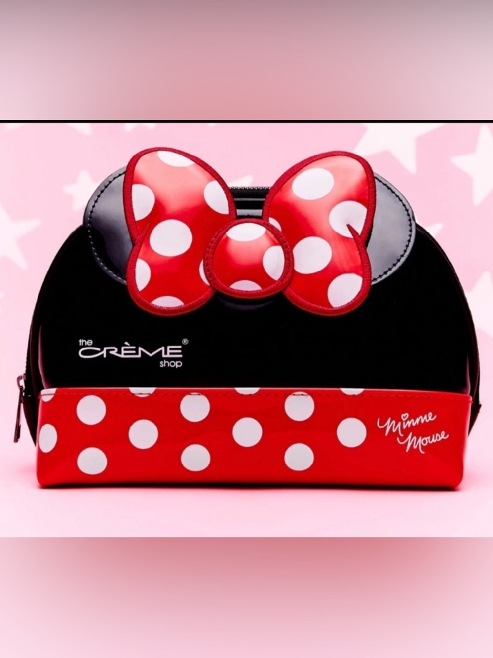 The Crème Shop Minnie Mouse Red & Black Polka Dot Cosmetic Bag